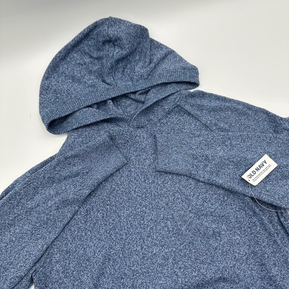 Old Navy Mens Medium Core Hoodie Sweater Blue Heather Short Sleeve Pullover‎ NWT